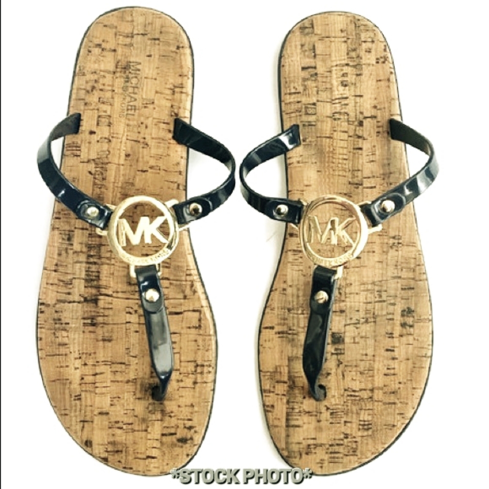 Michael Kors cork thong jelly MK charm sandal